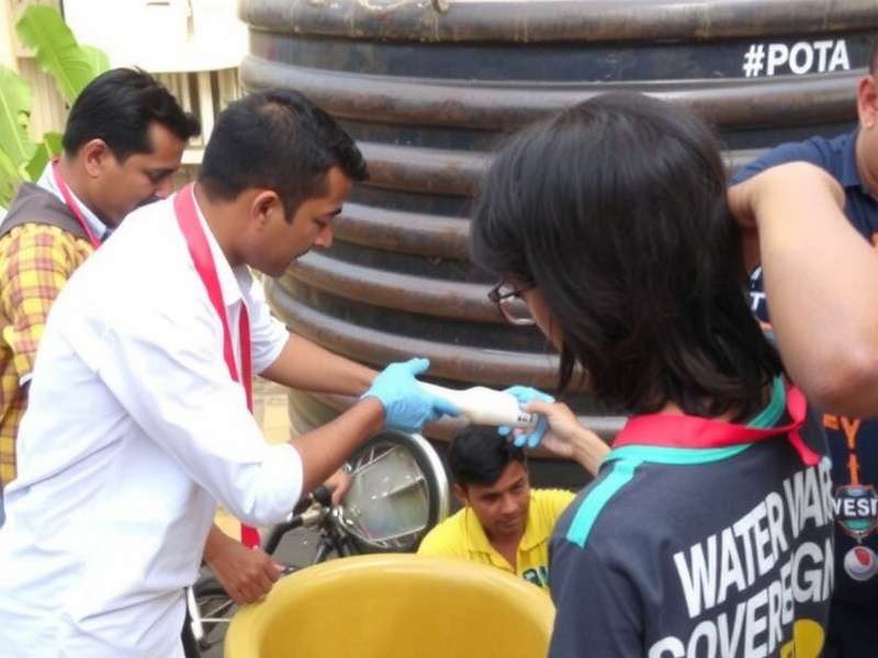 Shower Sovereign Real-Life Community Event Shower Sovereign Water Warrior Challenge event showing players cleaning a community tank in Ahmedabad